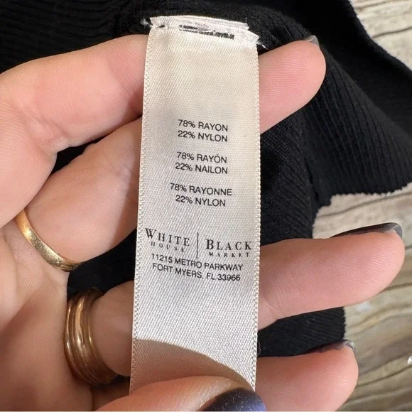 White House Black Market Cardigan Sweater XS Roses Snap Button Fitted Career - Picture 7 of 9